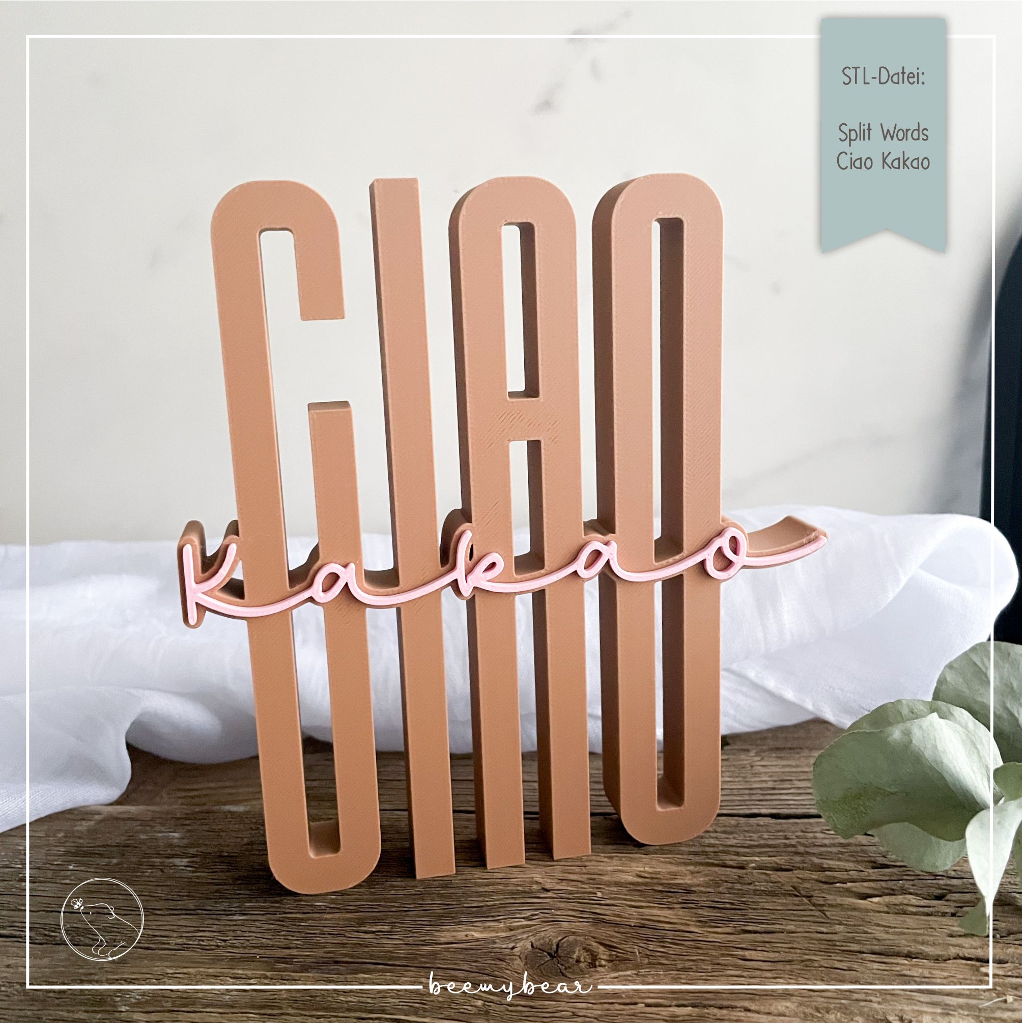 STL Datei Split Words Ciao Kakao