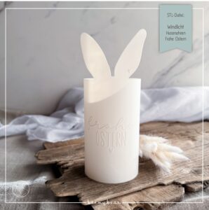 STL Datei Windlicht Hasenohren Frohe Ostern