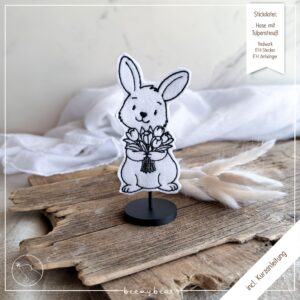Stickdatei ITH Hase mit Tulpenstrauß