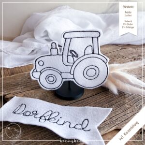 Stickdatei ITH Traktor Dorfkind