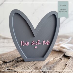 STL Datei Dekoherz Hab dich lieb