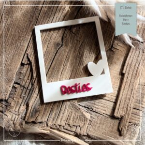 STL Datei Fotorahmen Herz Besties