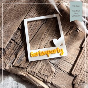 STL Datei Fotorahmen Herz Gartenparty