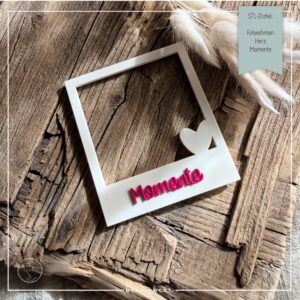 STL Datei Fotorahmen Herz Momente