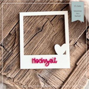 STL Datei Fotorahmen Hochzeit