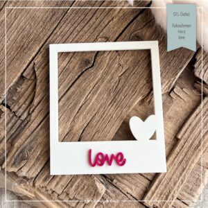 STL Datei Fotorahmen love