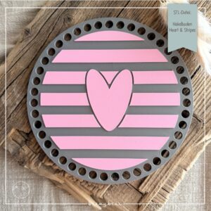 STL Datei Häkelboden Heart and Stripes 2