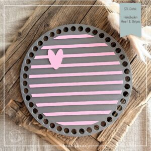 STL Datei Häkelboden Heart and Stripes 3