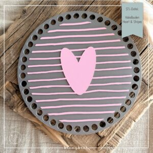 STL Datei Häkelboden Heart and Stripes 5