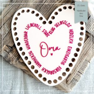 STL Datei Häkelboden Herz Oma