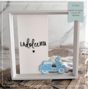 STL Datei Rahmen mit Spruch La dolce vita Motorroller