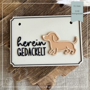 STL Datei Schild hereingedackelt