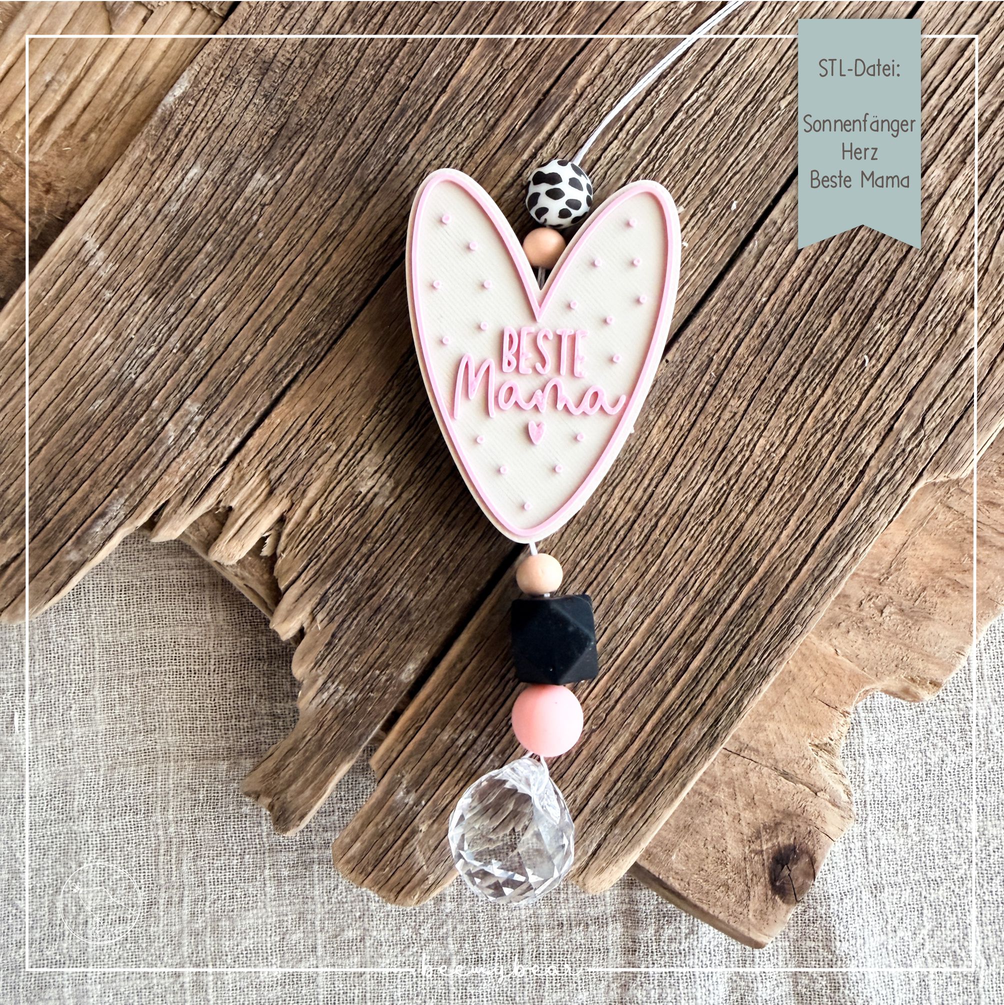 STL Datei Sonnenfänger Herz Beste Mama