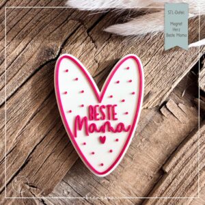 STL Datei Herz Beste Mama