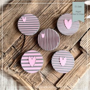 STL Datei Magnet Heart & Stripes