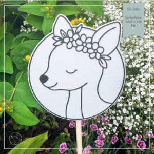 STL Datei Gartenstecker Tierisch im Kreis Reh