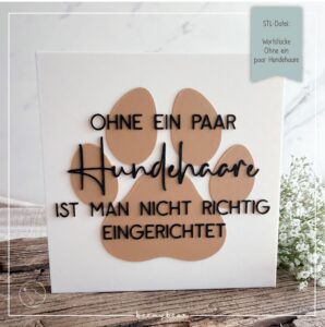 STL Datei Wortstücke ohne ein paar Hundehaare
