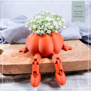 STL Datei Flexi Friends Kürbis für Trockenblumen
