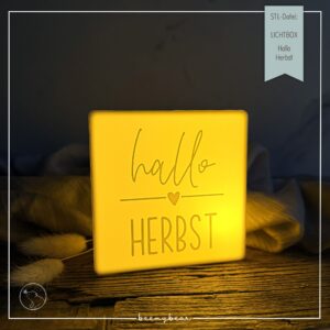 STL Datei Lichtbox Hallo Herbst