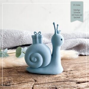 STL Datei Dekofigur Schnecke mit Krone und Geschenk