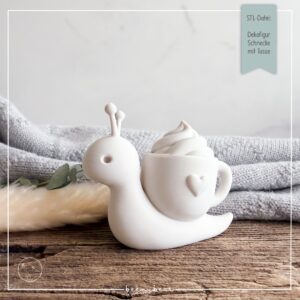 STL Datei Dekofigur Schnecke mit Tasse