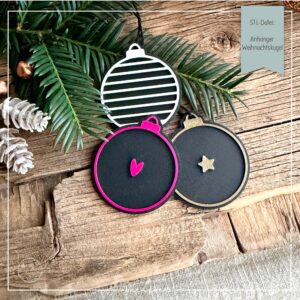 STL Datei Anhänger Weihnachtskugel
