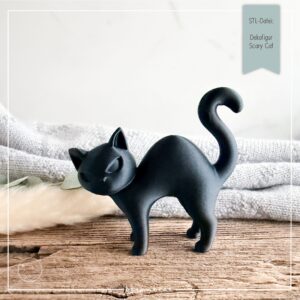 STL Datei Dekofigur Scary Cat