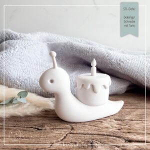 STL Datei Dekofigur Schnecke mit Torte